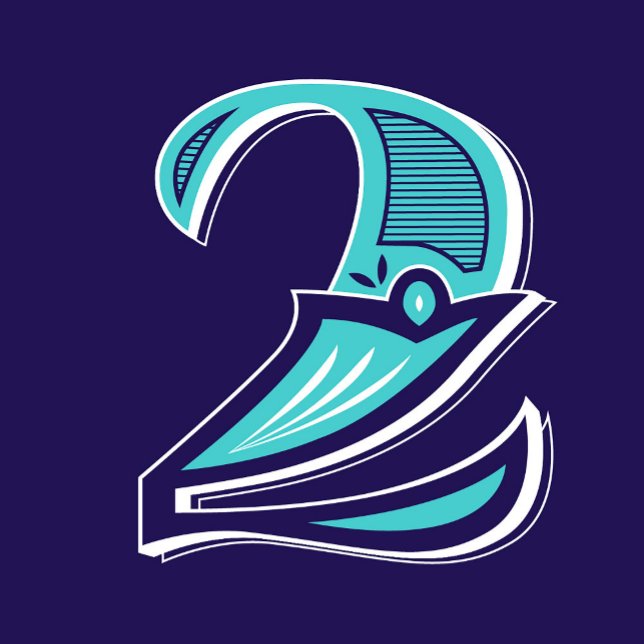 Sticker Carré Type Art : Numéro deux (Créateur téléchargé)