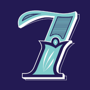 Sticker Carré Type Art : Numéro sept