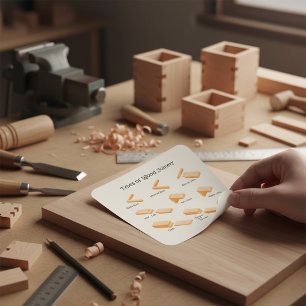 Sticker Carré Types de joint en bois - Guide illustré