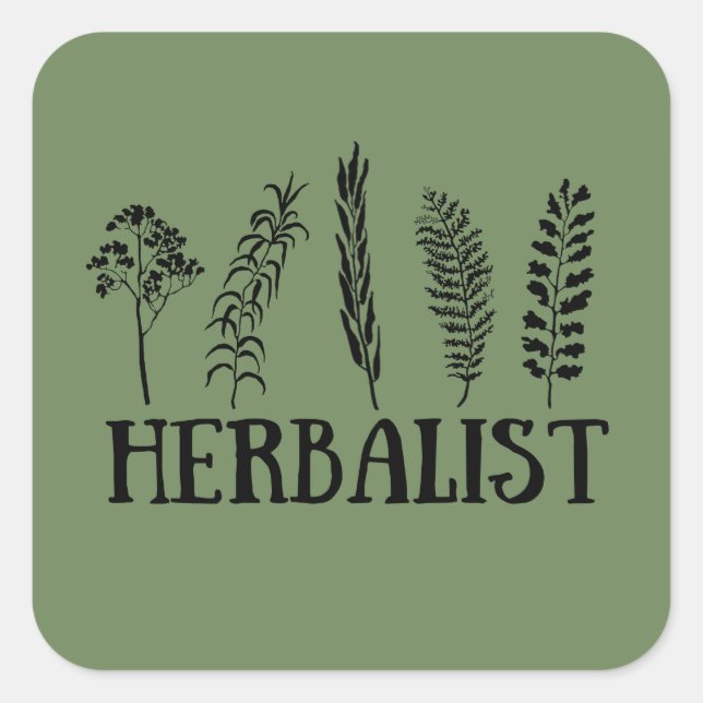 Sticker Carré Types d'herboristes (Devant)