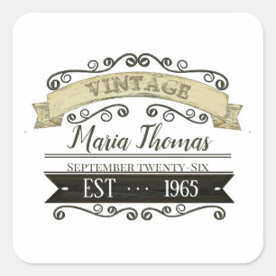 Sticker Carré Typographie Anniversaire Drôle Âgé À Perfection