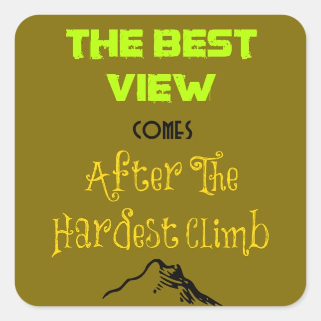 Sticker Carré Typographie de devis Randonnée inspirante (Devant)