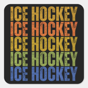 Sticker Carré Typographie de hockey sur glace