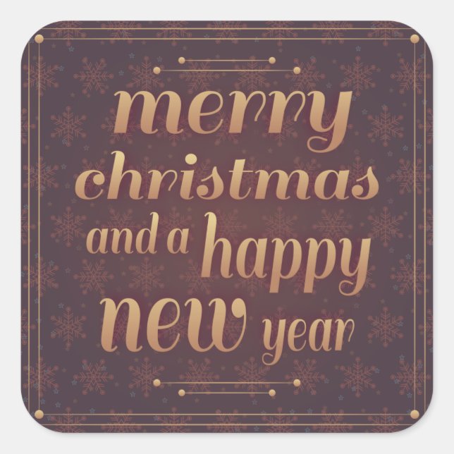 Sticker Carré Typographie de vacances flocon de neige tendance N (Devant)