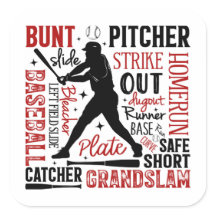 Typographie du baseball, paroles et termes