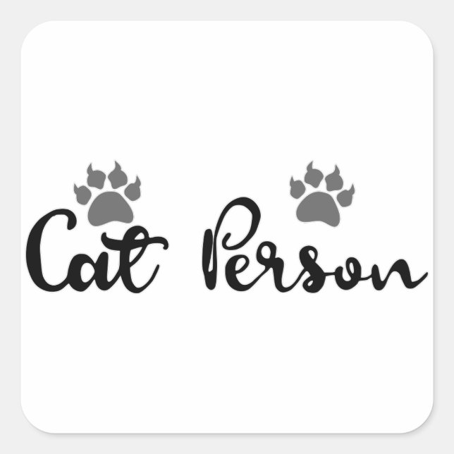 Sticker Carré Typographie d'une personne de chat (Devant)