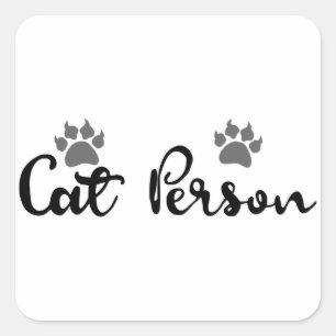 Sticker Carré Typographie d'une personne de chat