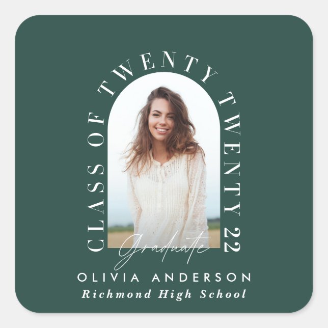 Sticker Carré Typographie géométrique moderne diplôme d'arc phot (Devant)