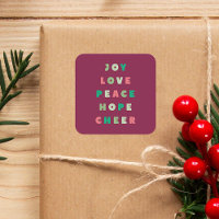 Typographie moderne Joie Amour Paix Espoir Noël
