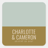 Typographie Moderne Mariage Personnalisé Bleu et O