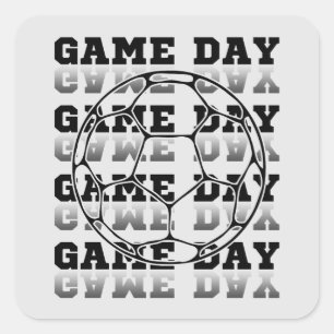 Sticker Carré Typographie pour amateur de football de jour de ma