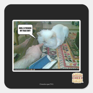 Sticker Carré U a poussé mon visage dedans !