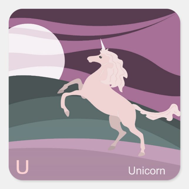 Sticker Carré U pour l'autocollant à licorne (Devant)