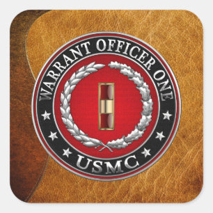 Sticker Carré U.S. Marines : Adjudant un (usmc WO-1) [3D]