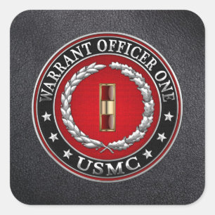 Sticker Carré U.S. Marines : Adjudant un (usmc WO-1) [3D]