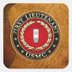 Sticker Carré U.S. Marines : Premier lieutenant (usmc 1stLt)