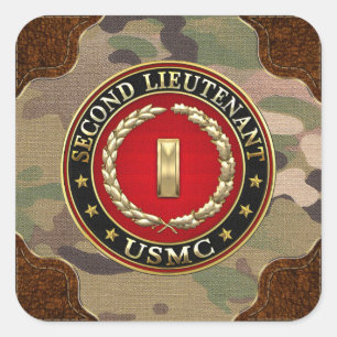 Sticker Carré U.S. Marines: second lieutenant (USMC 2ndLt) [3D]