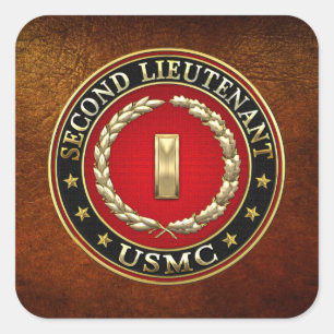 Sticker Carré U.S. Marines: second lieutenant (USMC 2ndLt) [3D]