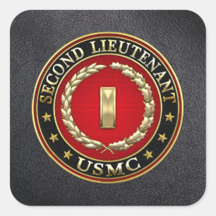 Sticker Carré U.S. Marines: second lieutenant (USMC 2ndLt) [3D]