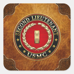 Sticker Carré U.S. Marines: second lieutenant (USMC 2ndLt) [3D]