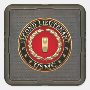 Sticker Carré U.S. Marines: second lieutenant (USMC 2ndLt) [3D]