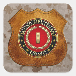 Sticker Carré U.S. Marines: second lieutenant (USMC 2ndLt) [3D]