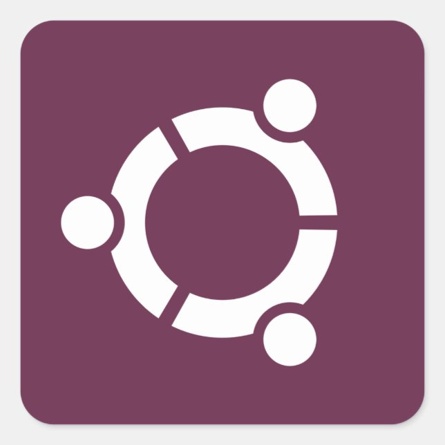 Sticker Carré Ubuntu Purple (Devant)
