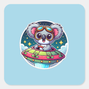 Sticker Carré UFO Cute Koala