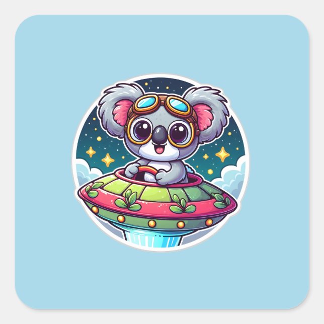 Sticker Carré UFO Cute Koala (Devant)