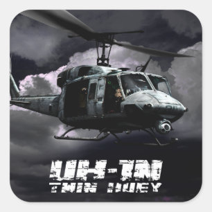 Sticker Carré UH-1N Twin Huey