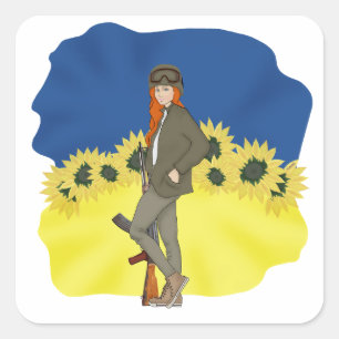 Sticker Carré Ukrainienne