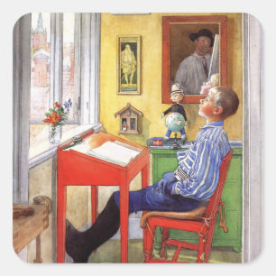 Sticker Carré Ulf Fait Ses Devoirs