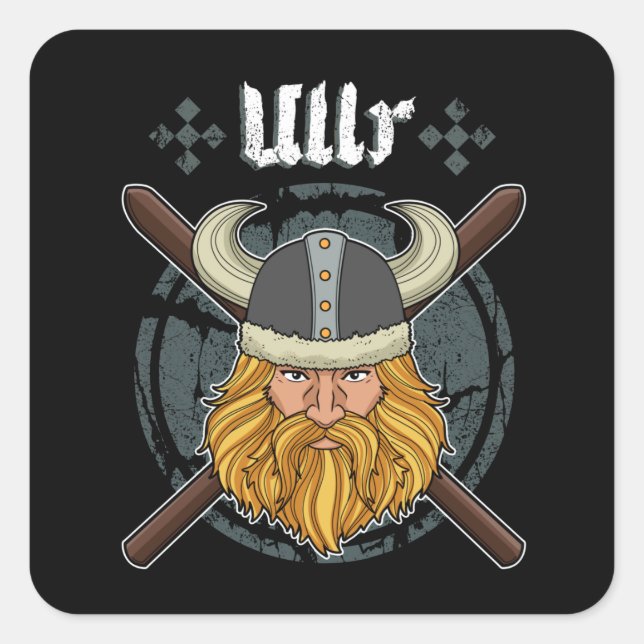 Sticker Carré Ullr Ski Winter Sports Venin (Devant)
