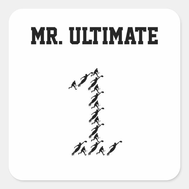 Sticker Carré Ultimate Frisbee Mr/Miss Ultimate (Devant)
