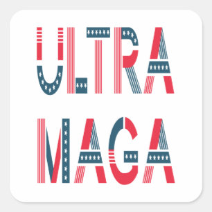 Sticker Carré Ultra MAGA Trump Patriotique Républicain Conservat