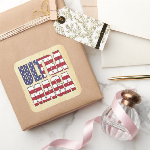 Sticker Carré Ultra MAGA Trump Supporter 💡 Great Again USA