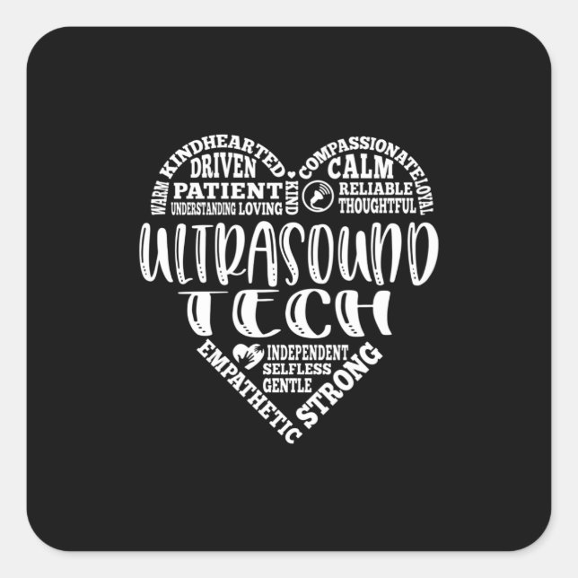 Sticker Carré Ultrasound tech, Sonographer, UT life (Devant)