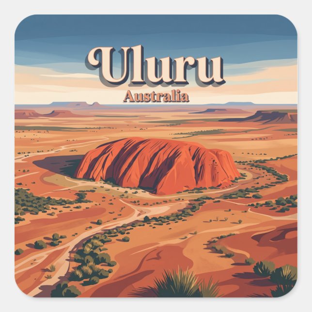 Sticker Carré Uluru Yulara Australie (Devant)