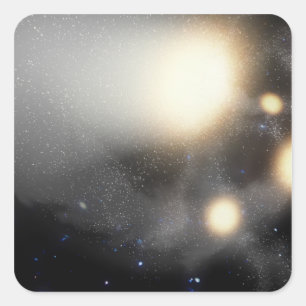 Sticker Carré Un amas de galaxies