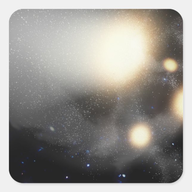 Sticker Carré Un amas de galaxies (Devant)