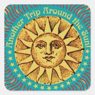 Sticker Carré Un autre tour de soleil Anniversaire Boho