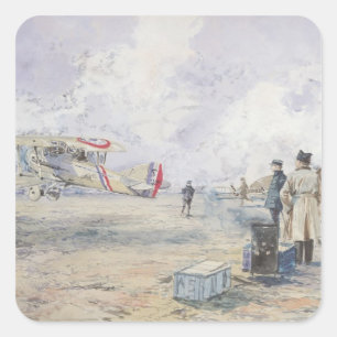 Sticker Carré Un avion décolle, 1913