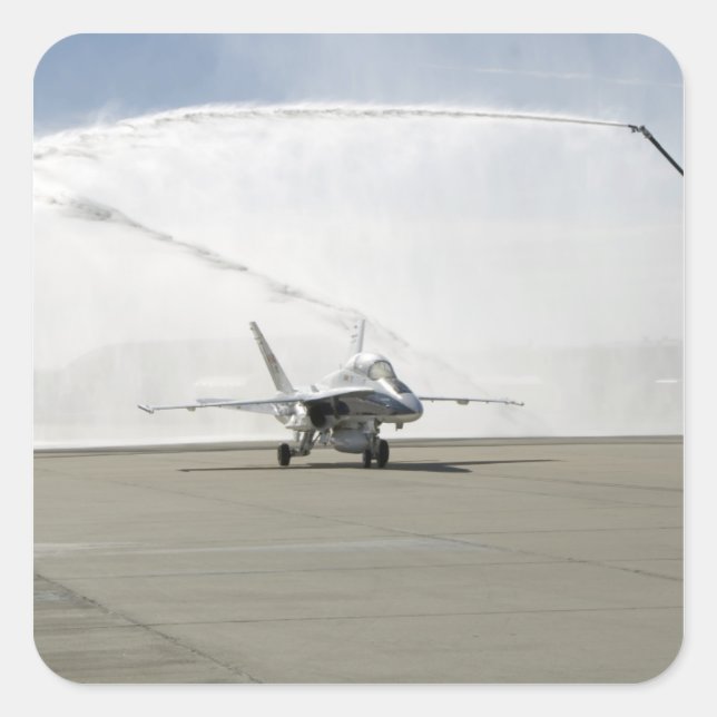 Sticker Carré Un avion F-18 (Devant)
