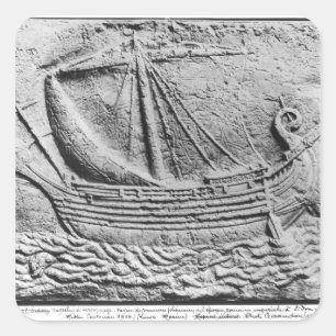 Sticker Carré Un bateau commercial phénicien chez Sidon