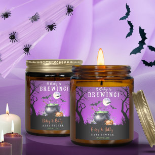 Sticker Carré Un bébé brasse un Baby shower d'Halloween