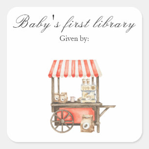 Sticker Carré Un bébé prépare du café - la première bibliothèque