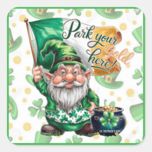 Sticker Carré Un blanc sarcastique d'un léprechaun de gnome !