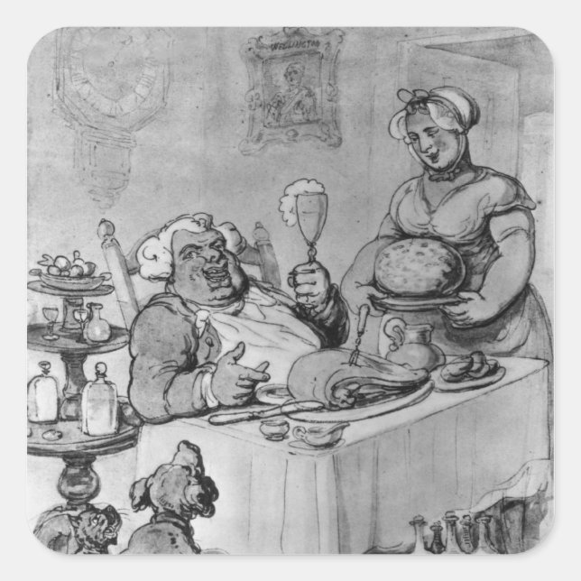 Sticker Carré Un Bon Repas, (Devant)