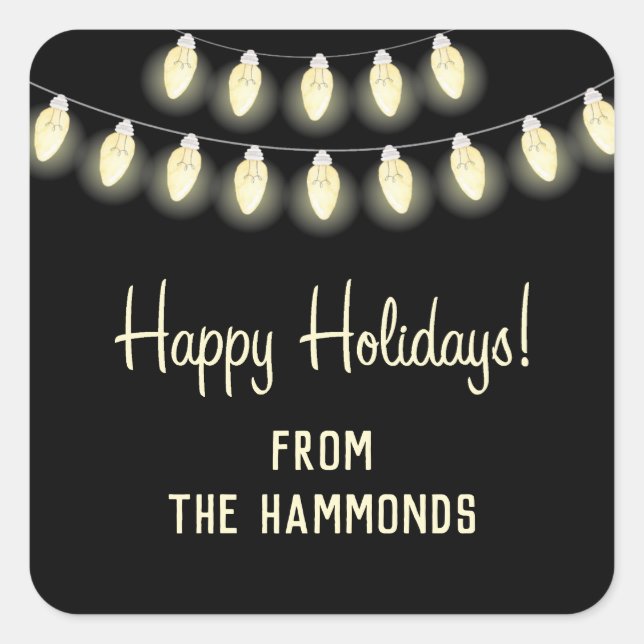 Sticker Carré Un cadeau de vacances pour les lumières vives (Devant)