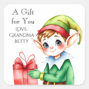 Sticker Carré Un cadeau pour vous Noël personnalisé